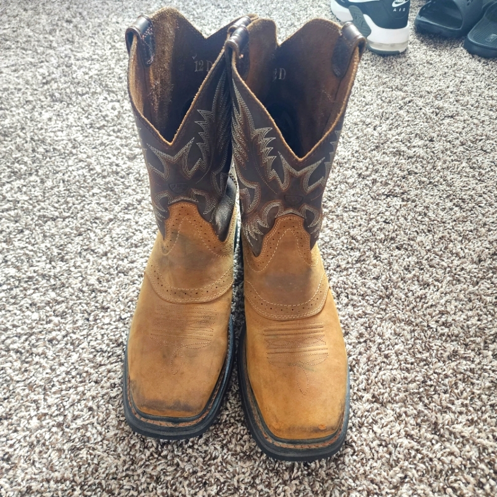Men's Ariat leather slip-on work boots